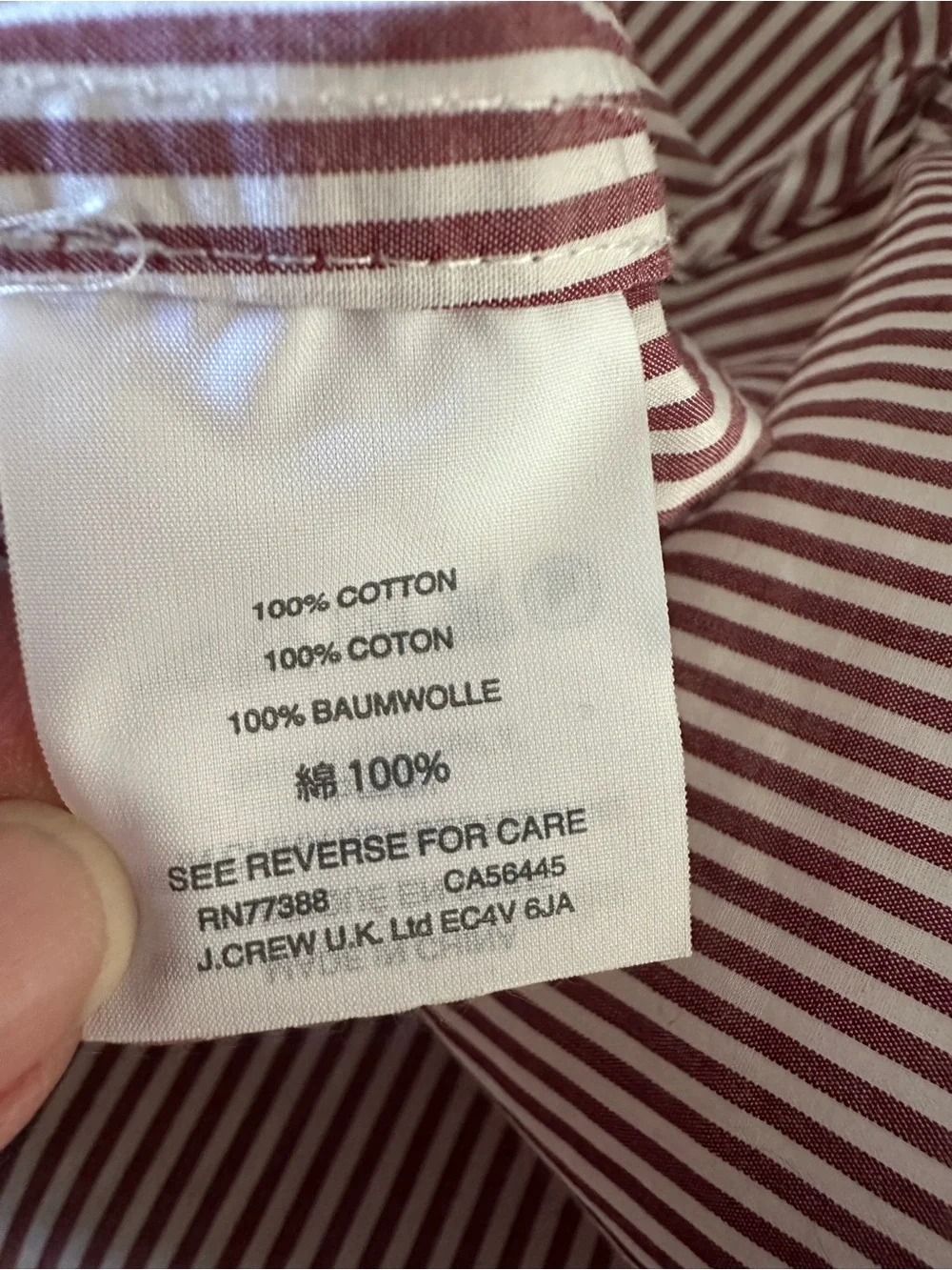 J Crew Margot red striped ruffle front tank top 100% cotton size 8 Tall GO116
